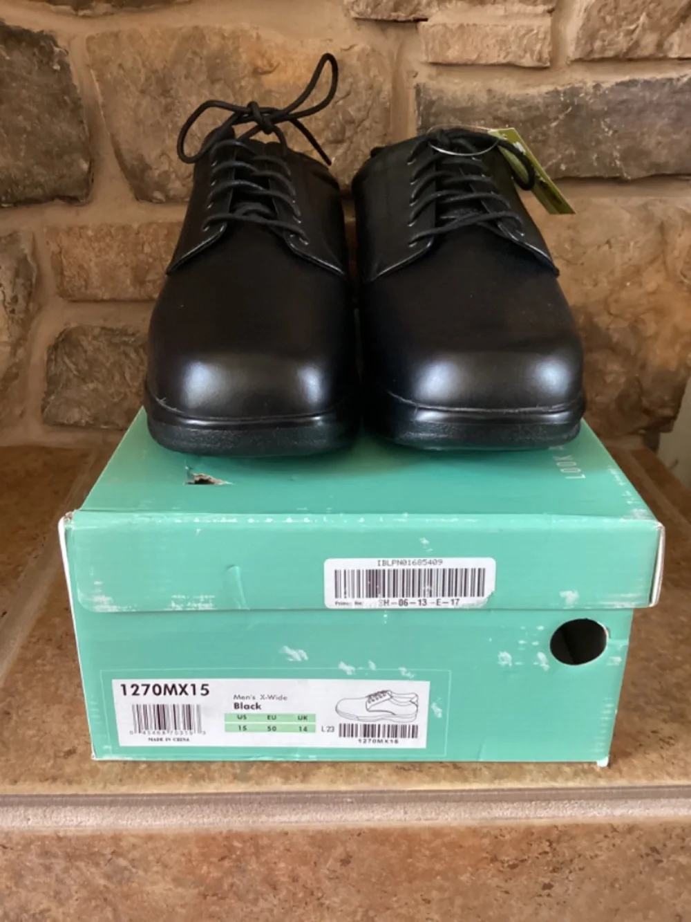 Apex‎ 1270M Mens Size 15 X-Wide Oxford Black Lace New In Box - Picture 2 of 10